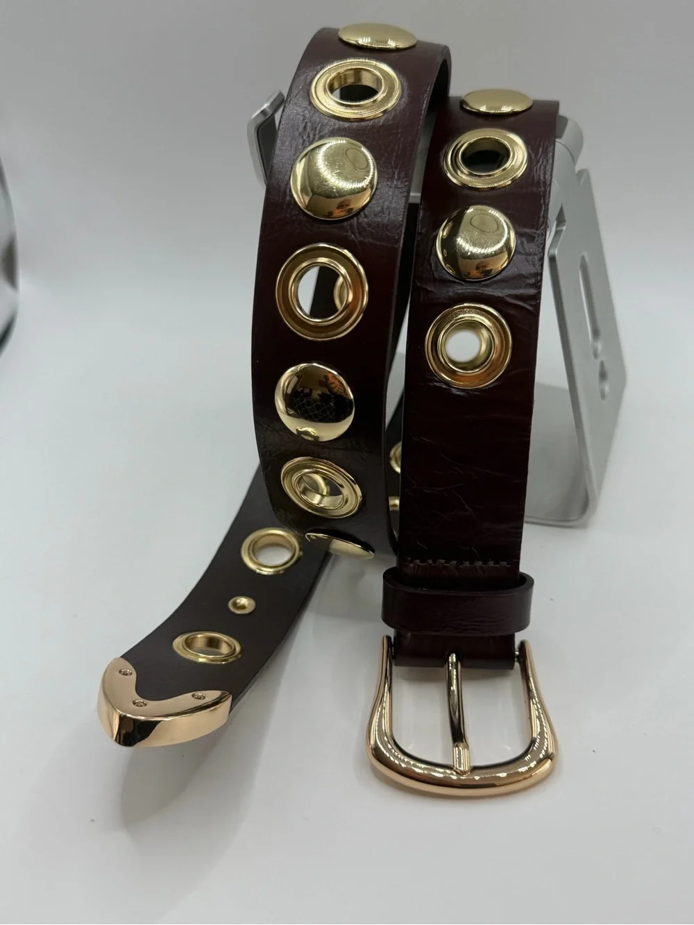 J. Crew Women's Grommet Belt in Italian Leather Brown Size XS/Extra Small
